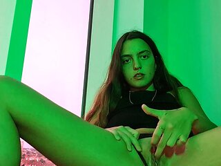 Kinky moist taco brunette anal toy play during masturbating