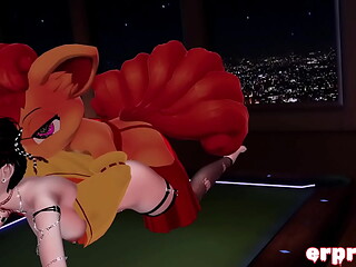 Vrchat vulpix and his trainer do some special training