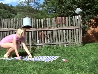 Teen with small tits getting pissed on