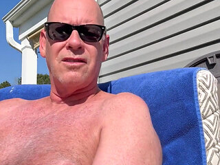 Naughty Daddy Jerks Outside