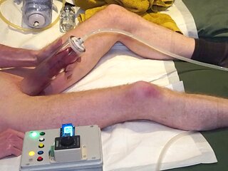 Euro pump session with a massive package using a milking machine