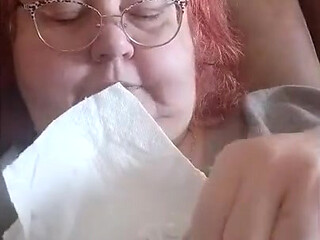 Nurse Vicki Eats Here Lunch and Then Enjoys Some Yummy Ice Cream