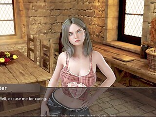 Big tit mom in a visual novel gets flirty in this porn game