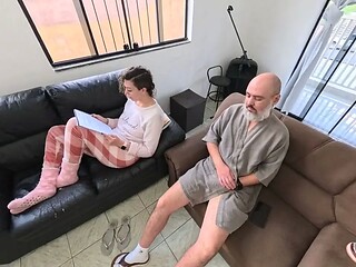 Daddy is a pervert, and she obediently swallows it all.