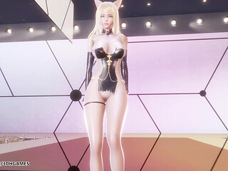 Mmd Hyo Min - Nice Body Ahri Sexy Striptease League of Legends Hentai Uncensored 4K 60fps