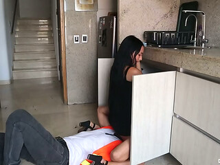 EMMA HAS A WATER LEAK AND THE PLUMBER PLUGS IT WITH HIS DICK.