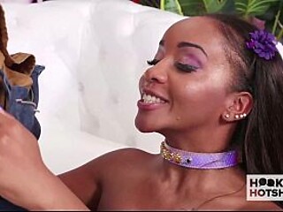Lily Starfire shows off her big tits before fucking Bryan