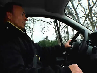Sexy milf loves huge cock in the car