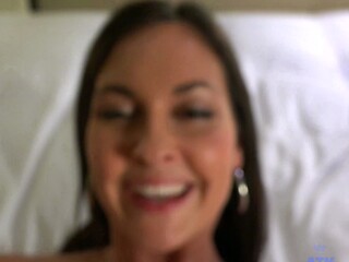 Amateur teen gives a blowjob POV style