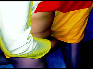 Seeing my long body, my stepmother starts to kiss me, but I lifted both her legs and started kissing her neck that she put the p