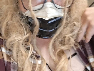 Sexy Asian sissy Crossdresser with tiny penis uses wrench