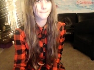 Cute amateur brunette naughty in solo jerking show on camera