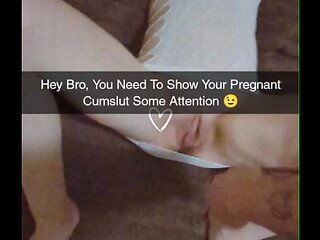 Neglected Pregnant Cumslut Cheats &amp_ Gets Creampied On Snapchat