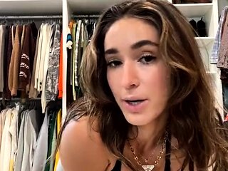 Beautiful teen brunette Jessica Sinn masturbates
