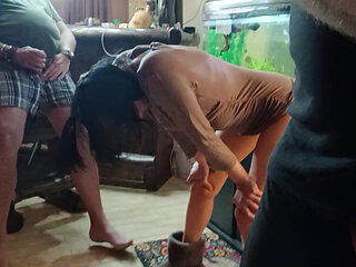Jerking off on My Stepsis While She Fucks Her Dildo