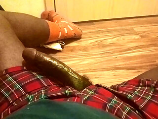 Edgeing My Big Black Cock Intense Cumshot