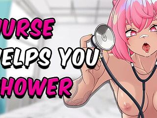 ASMR Nurse Cleans Your Cock in the Shower