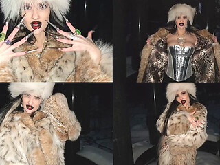 A Gothic Witch Seduces You During a Winter Snowstorm with Her Black Magic Rituals, Long Nails and Fur.