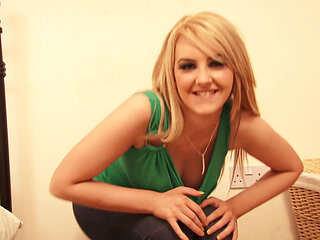 Hot British Babe with Big Tits and Fair Hair Katie K Enjoys Drilling Her Cunt with Dildo