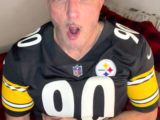 Football Fan Daddy Jacking Off with Cumshot