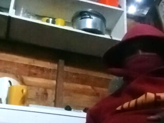 Kitchen masturbation