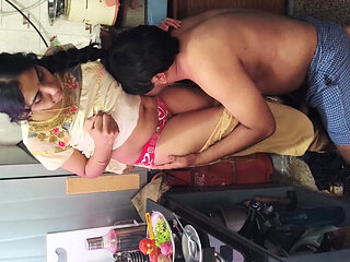 Big Boobs Neighbour Bhabhi Fucking in Kitchen