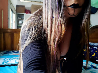 Candy, Trick or Porn Video? She Asks Me What I Want on Halloween... as Always I Want Homemade Porn