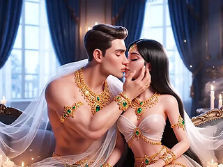 Indian couple's horny night with gold jewelry