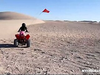 Busty babe gives sloppy blowjobs after intense ATV ride