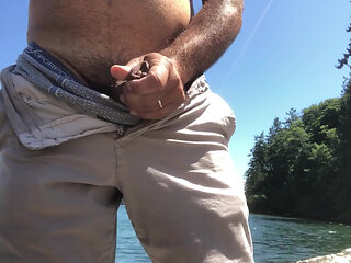 Risky Outside Cumshot. Nice Sea View
