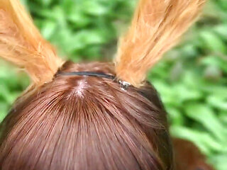 Naughty Bunny in the Wild!cum on Egg