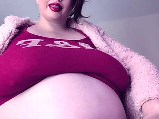 Fat Belly Button Fuck with Toy