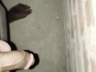 Young Man solo Masterbate alone in a room with dotted condom.