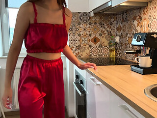 Moving sex between neighbors in the kitchen