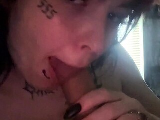 stunning redhead girl handjob blowjob and cum in mouth