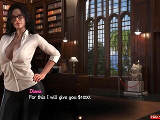 Naughty mom enjoys a public 3D adult gaming scene