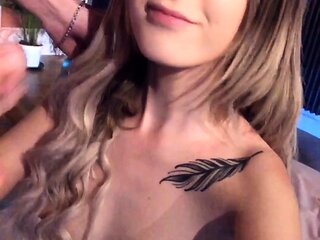 Latin Teen Blowjob POV with Cumshot On Her Chin