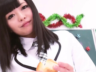Japanese college babes get banged in class
