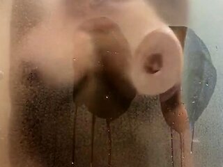 Amateur shower and masturbation