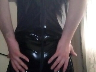 Latex ASMR Submission  Masked Sub Playing with Shiny Latex