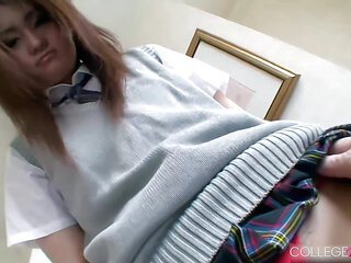 Mona Yuuki's Schoolgirl Cunt Gets Pounded Raw In Uniform!