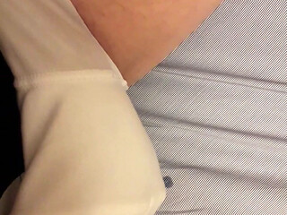 I put on my new briefs with piss and cum - beginning