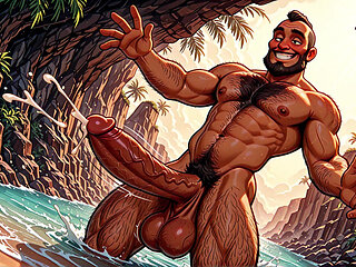 Beach Hunks Showing Erections