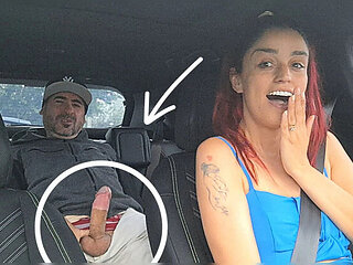 Fanny Squirting Amateur Redhead Flashes in Car for Public Handjob
