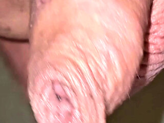Uncut cock prostate meditation closeup precum cumshot
