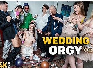 A Wedding Orgy With One Bride, Her Husband, And Two Of His Friends