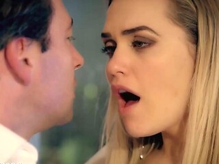 Stunning Mia Malkova swallows deeply after intense passionate ebony encounter