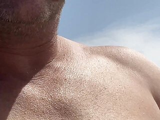 Speedo Stud Strips Down and Strokes by the Sea