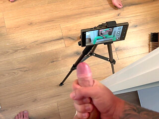 Lucky Guy Masturbates While His Girlfriend Shoots Porn Videos!!