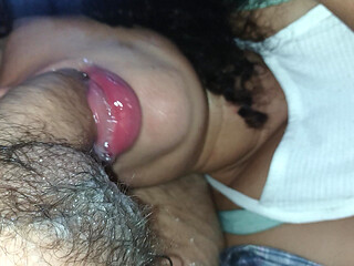 HOT CREAMPIE IN HORNY BITCH'S MOUTH, SHE LOVES IT